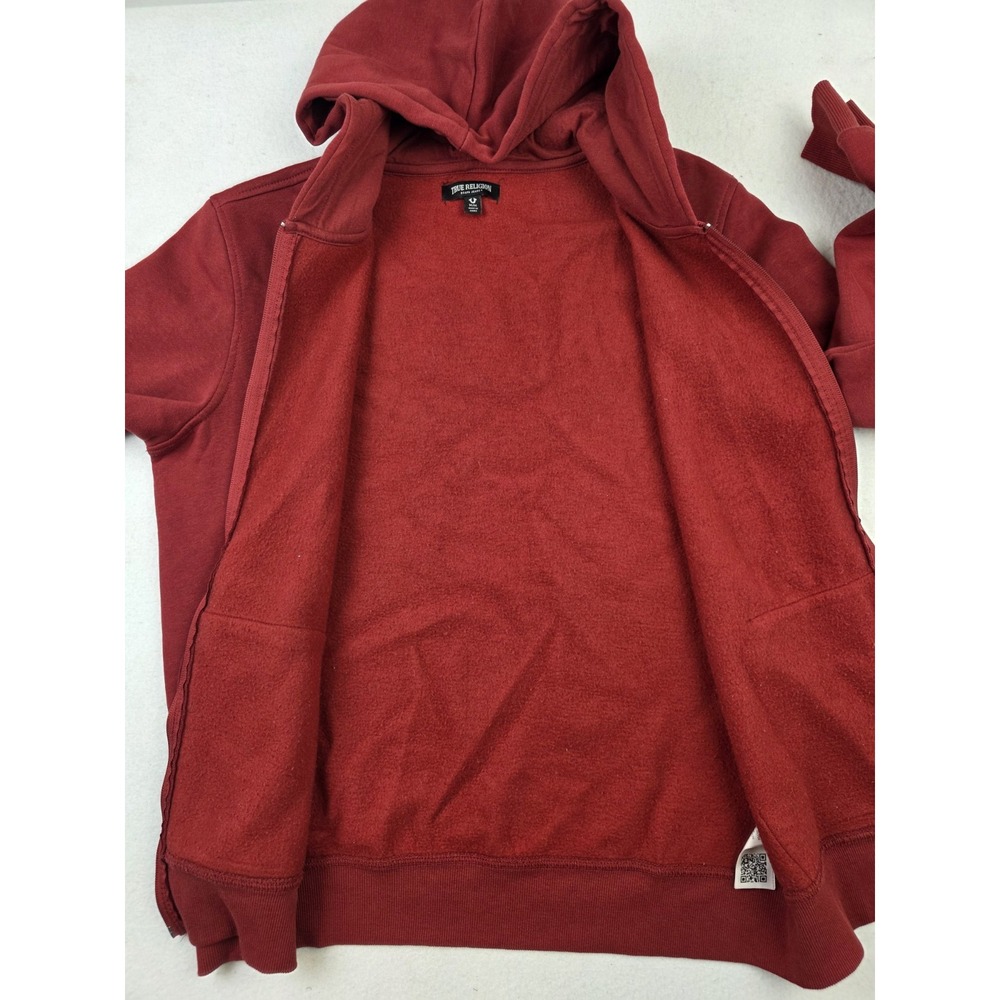 True Religion College Full Zip Hoodie Sweater Rope Design Size M Crafted W Pride - Picture 7 of 11